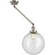 XX-Large Beacon 20 inch 100 watt Satin Nickel Swing Arm Wall Light in Brushed Satin Nickel, Seedy Glass, Franklin Restoration