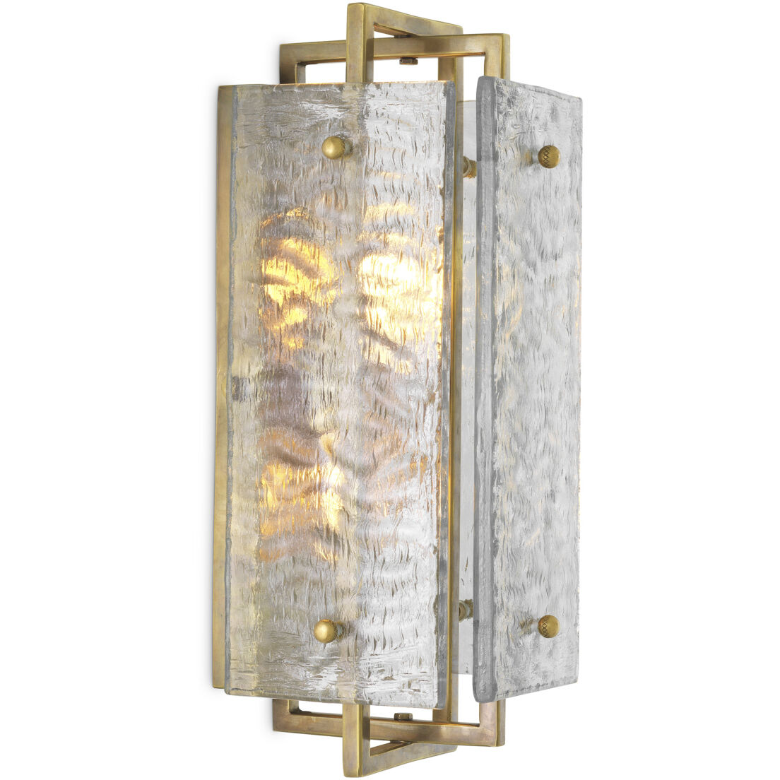 Solara 2 Light 6.3 inch Vintage Brass Wall Lamp Wall Light