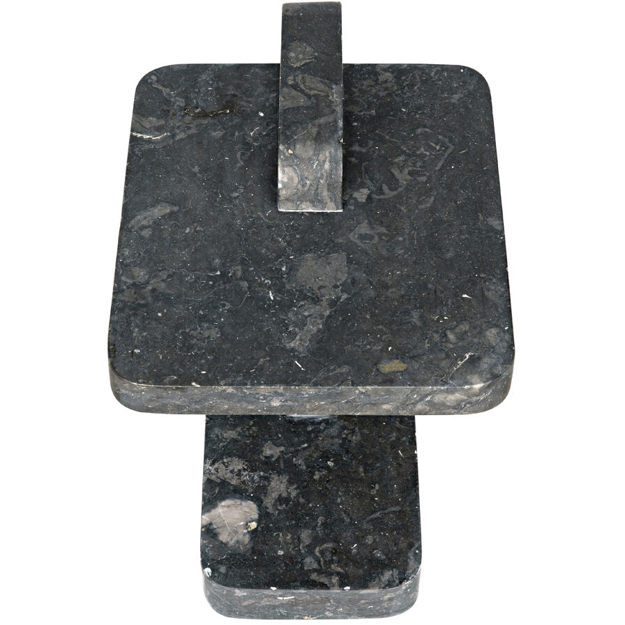 North 22.5 X 20 inch Black Marble Side Table