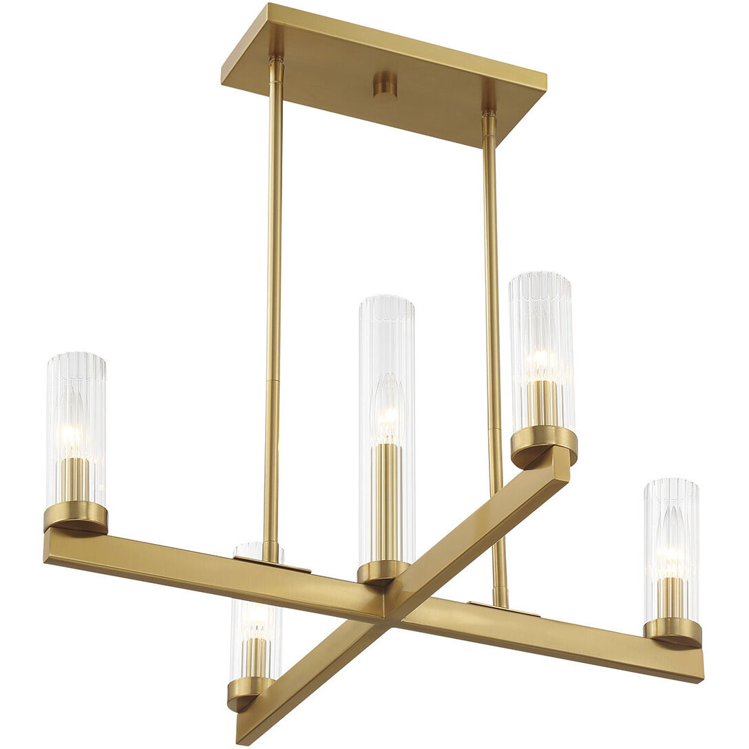 Carina 5 Light 24 inch Warm Brass Chandelier Ceiling Light