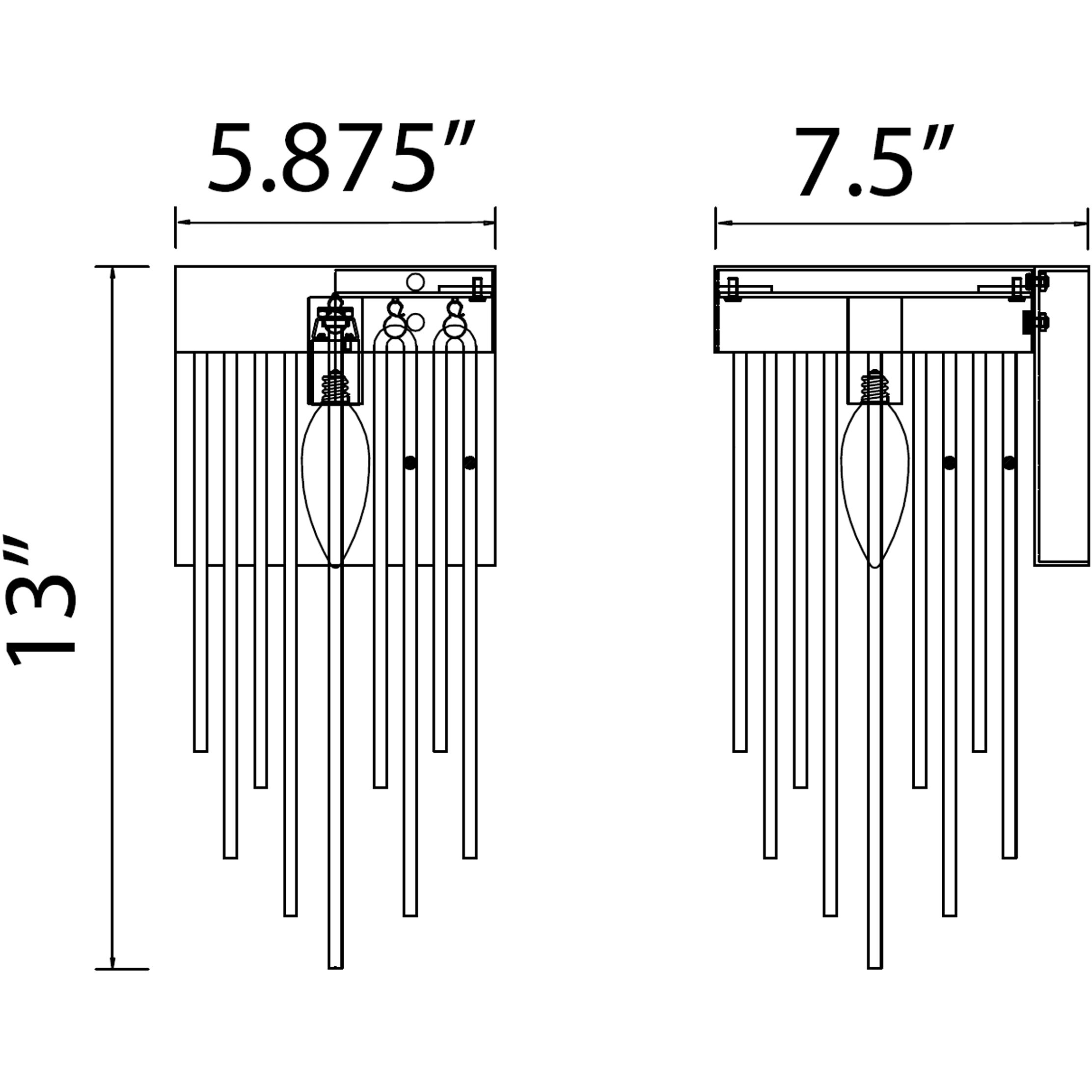 Waterfall 1 Light 6 inch Satin Brushed Black Wall Sconce Wall Light