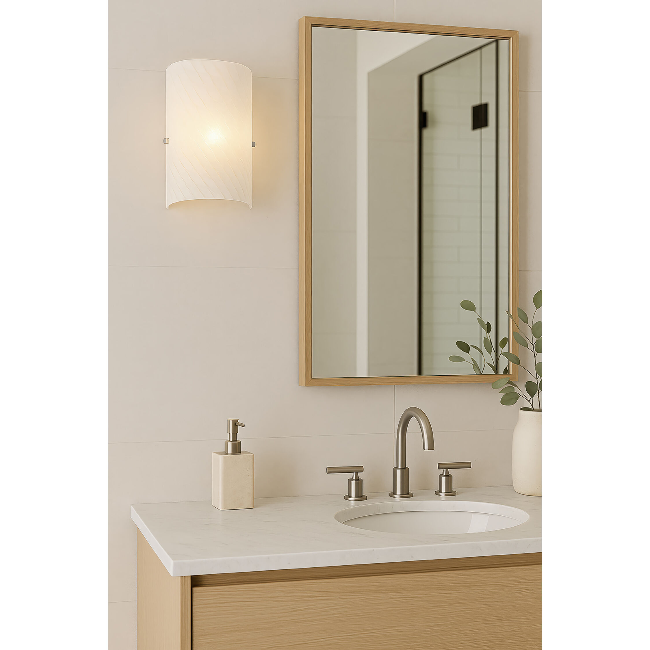 Swirled 2 Light 8 inch Chrome ADA Wall Sconce Wall Light