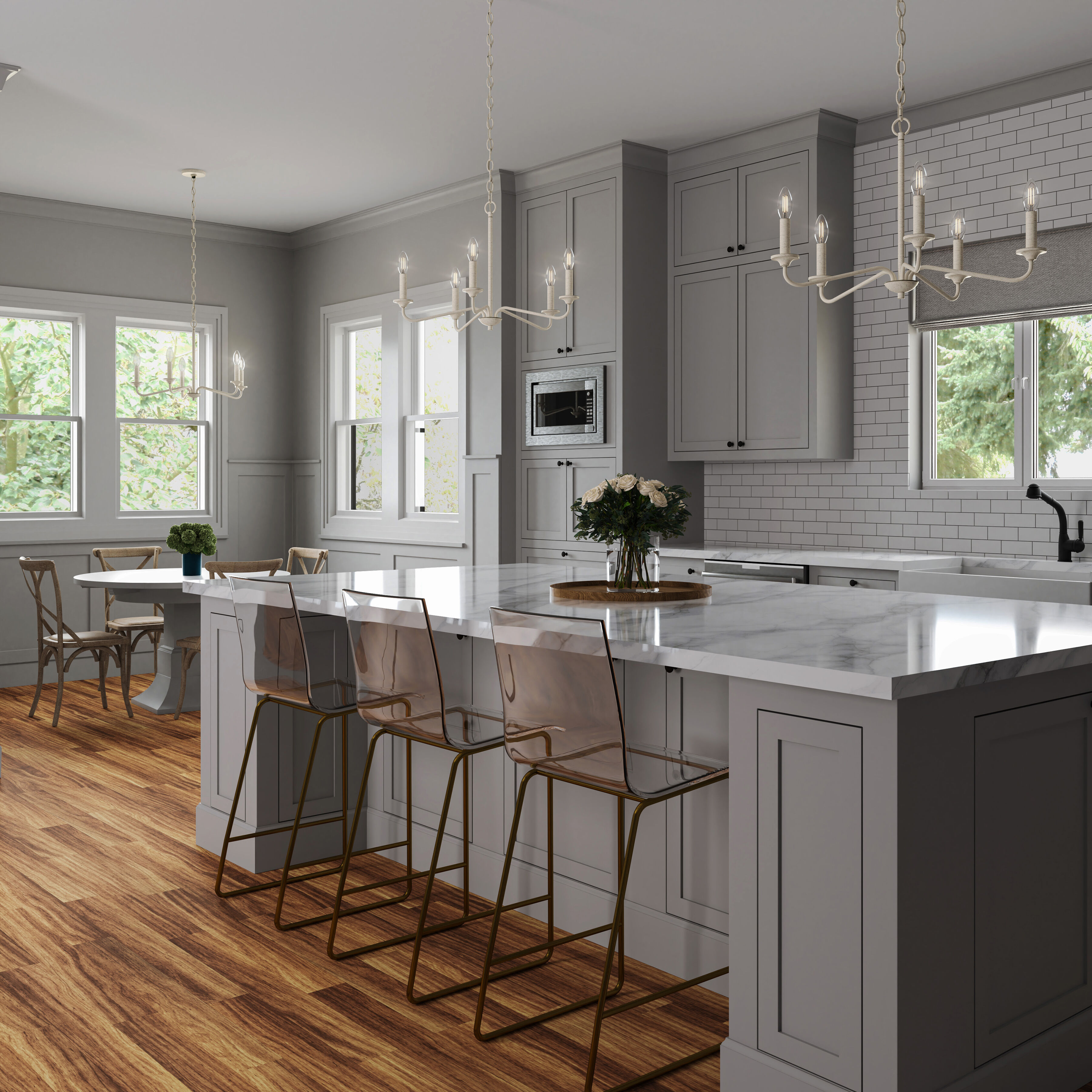 Quinn 5 Light 23.75 inch Antique White Chandelier Ceiling Light