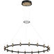 Albany LED 45.25 inch Brass and Black Chandelier Ceiling Light
