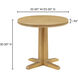 Charles 32 X 32 inch Natural Cafe Table