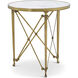 Spencer London 29.5 X 28 inch Cannes Brass / Lacus Quartz Round Center Table, Brass with Quartz Top, Round, Round Brass Center Table