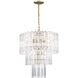 Tranquility 9 Light 20 inch Polished Brass Pendant Ceiling Light in Clear Beveled Acrylic tapers