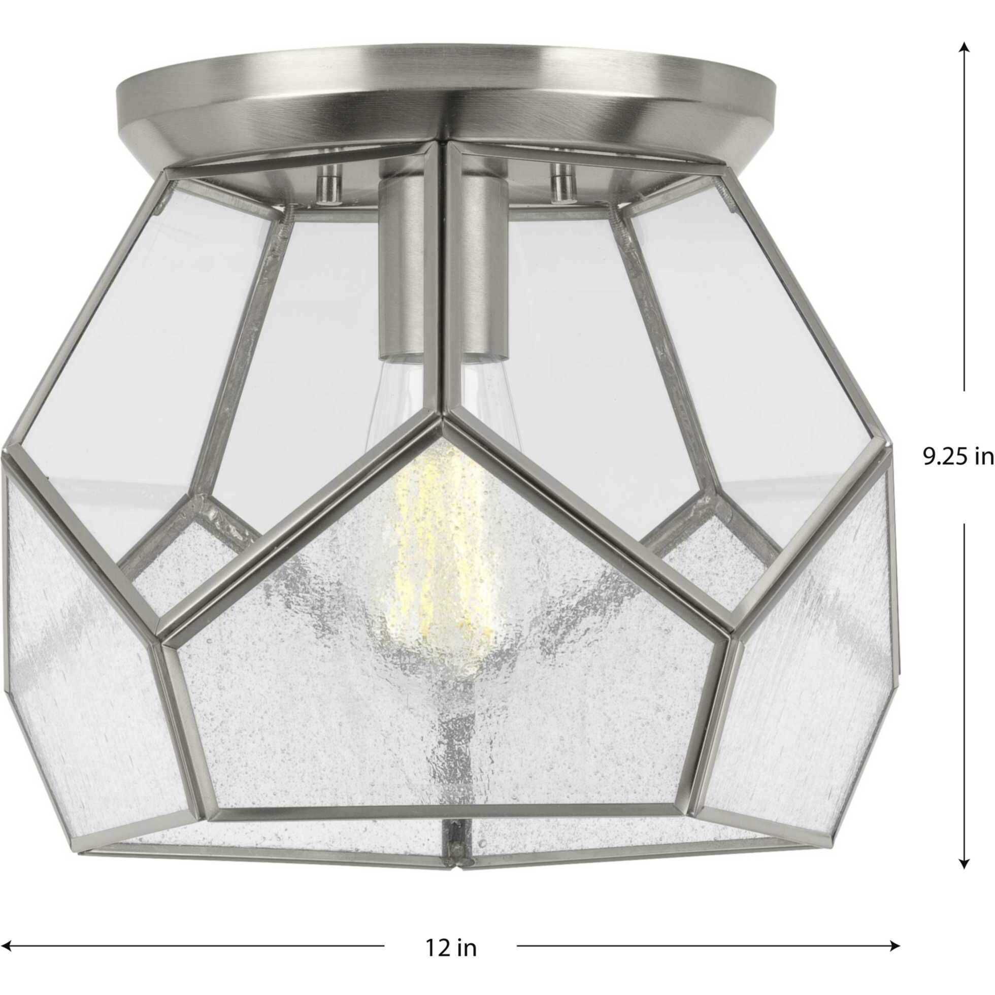 Cinq 1 Light 12 inch Brushed Nickel Flush Mount Ceiling Light, Design Series