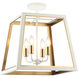 Rosalie 4 Light 16 inch White and Aged Gold Brass Flush Mount Ceiling Light