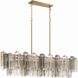 Addis 14 Light 51.75 inch Aged Brass Linear Chandelier Ceiling Light in Tronchi Glass Autumn