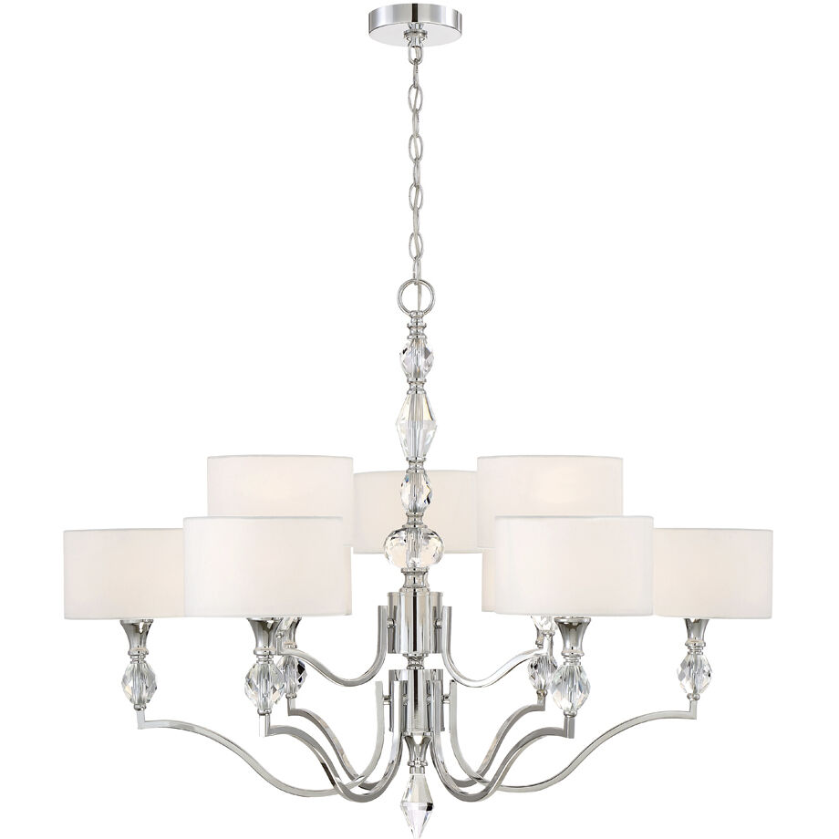 Evi 9 Light 35 inch Chrome Chandelier Ceiling Light