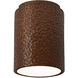 Radiance Cylinder LED 6.5 inch Hammered Copper Outdoor Flush-Mount