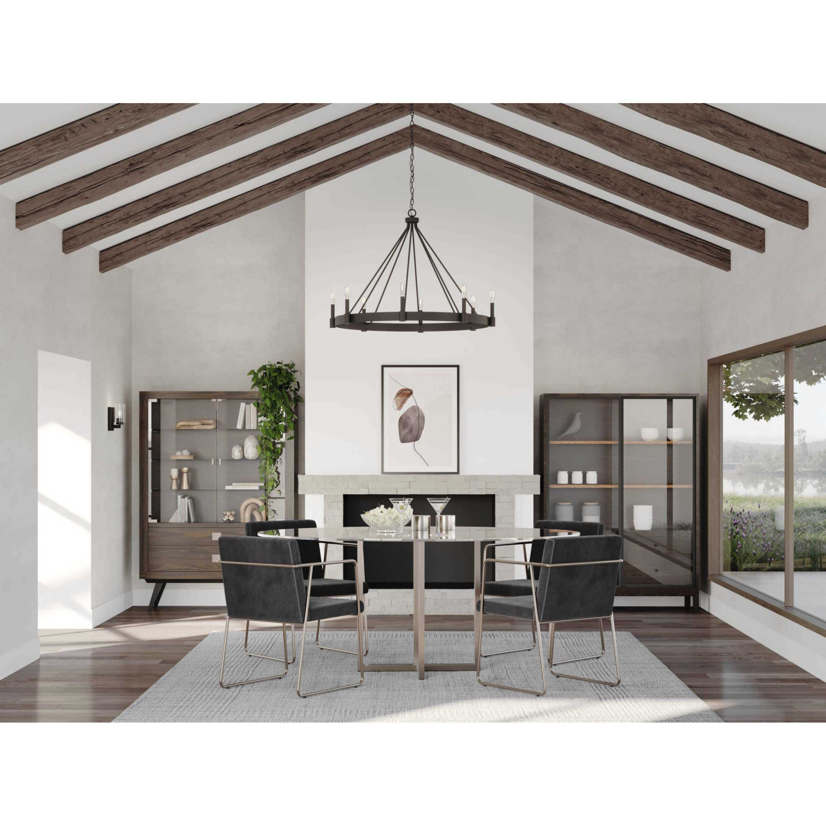 Breckenridge 8 Light 38 inch Matte Black Chandelier Ceiling Light, Design Series