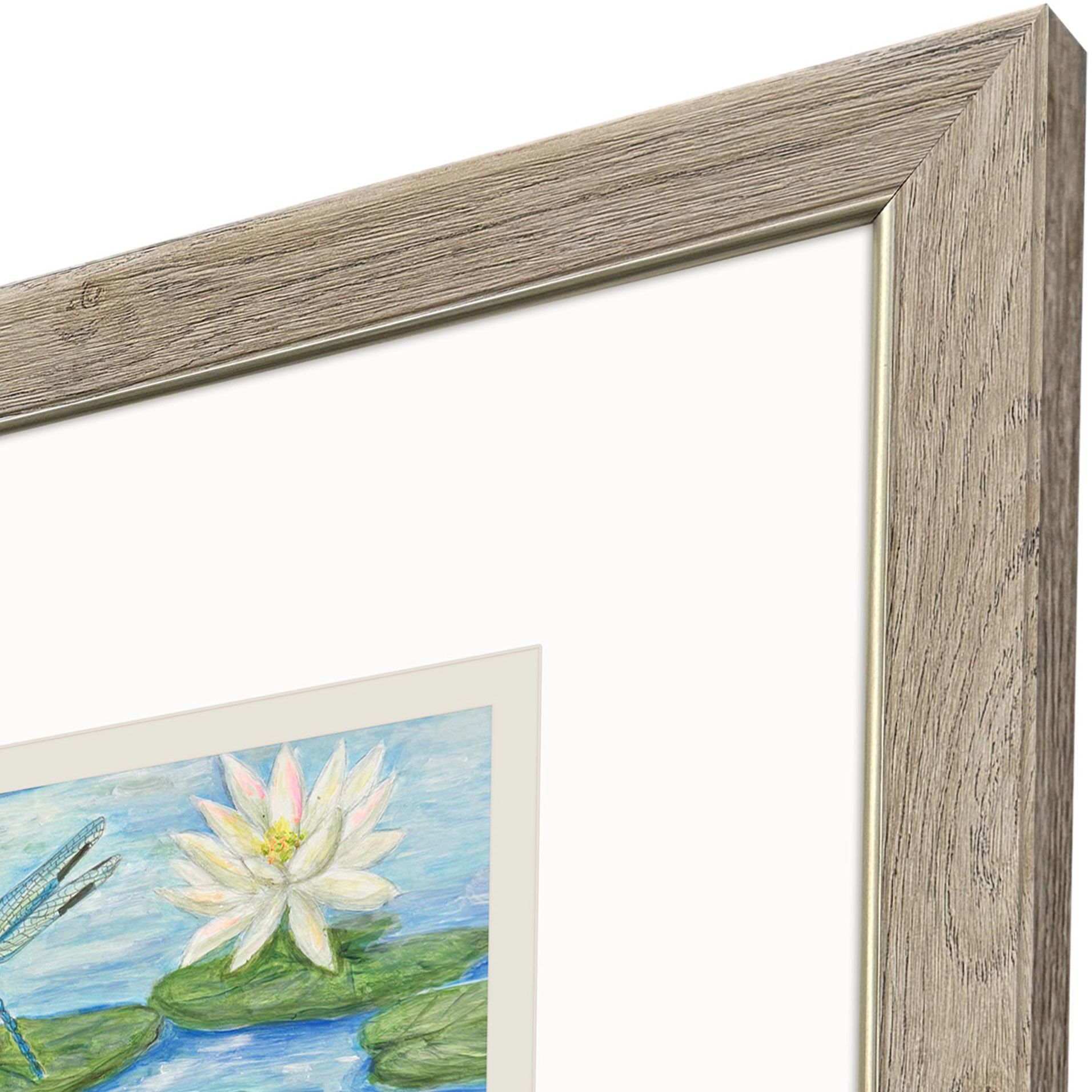 Serenity in Bloom Blue and Green and Multi and Yellow Framed Art, Propac