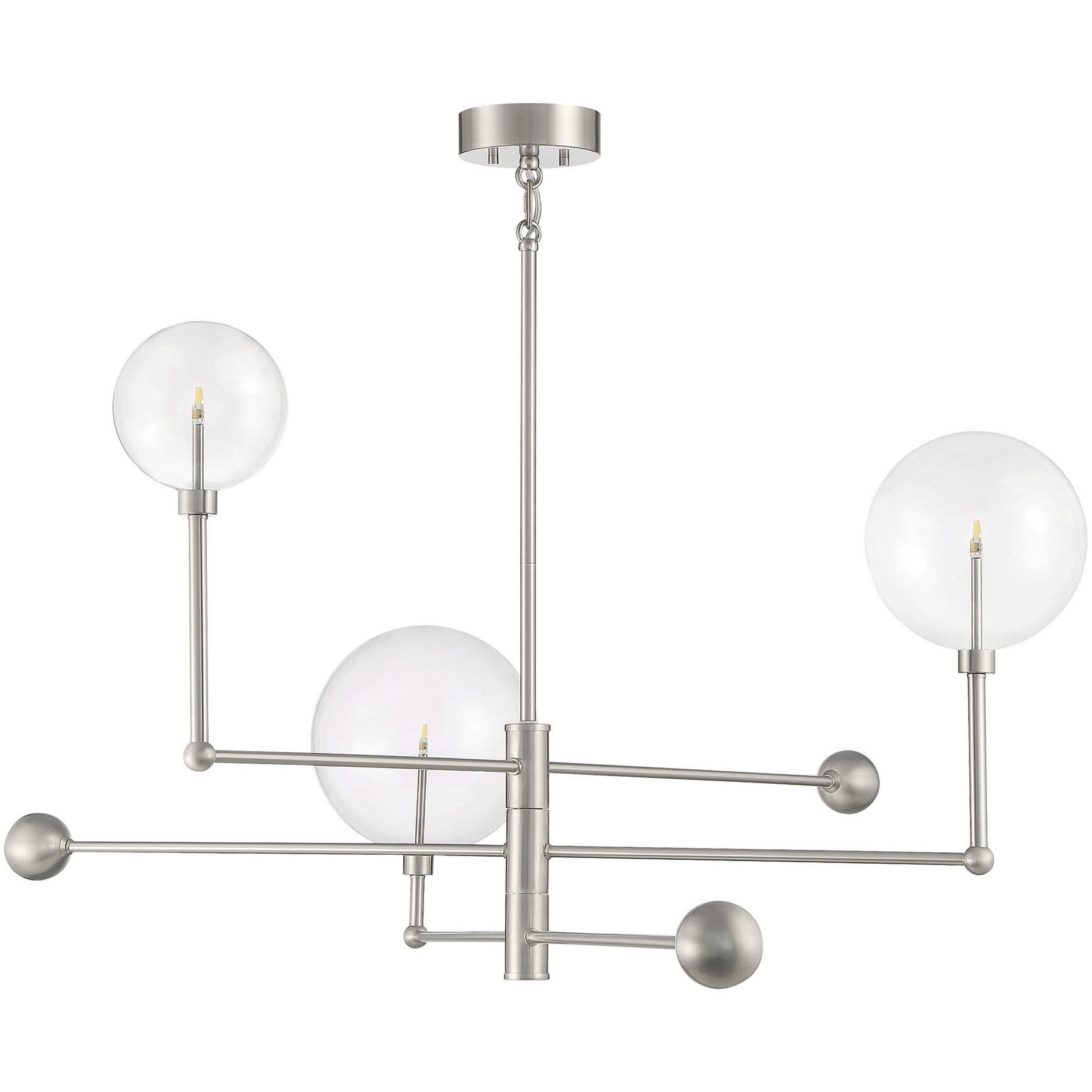Modern LED 46 inch Brushed Nickel Chandelier Ceiling Light