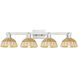 Natural Ballston Dome 4 Light 36 inch Brushed Satin Nickel Bath Vanity Light Wall Light