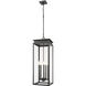 Nova 5 Light 12.5 inch Black Outdoor Chain Mount Ceiling Fixture in Clear Glass