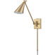 Whitmire 17.75 inch 60 watt Brushed Gold Swingarm Sconce Wall Light, Plug-In/Hardwire