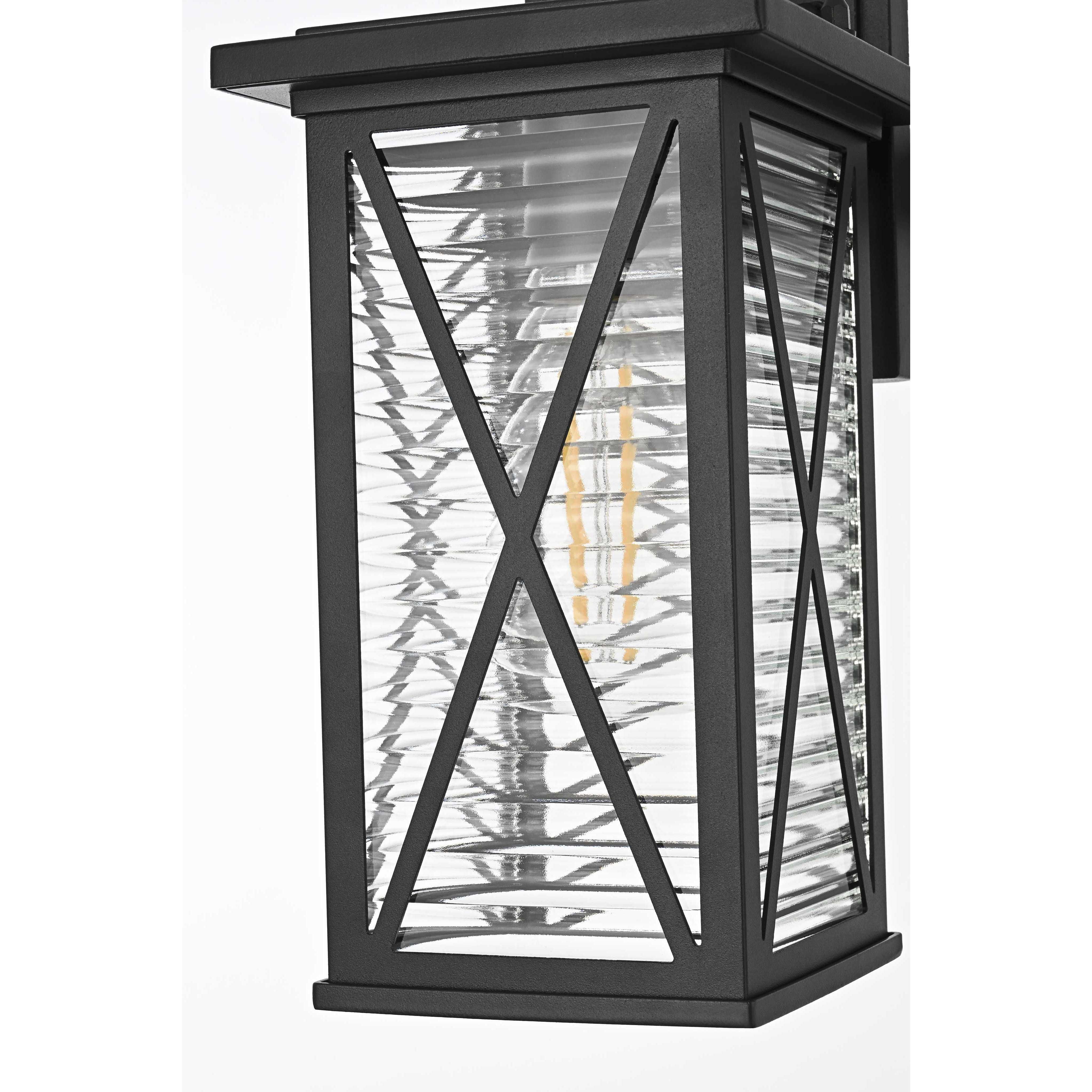 Jada 1 Light 12 inch Black Outdoor Wall Sconce