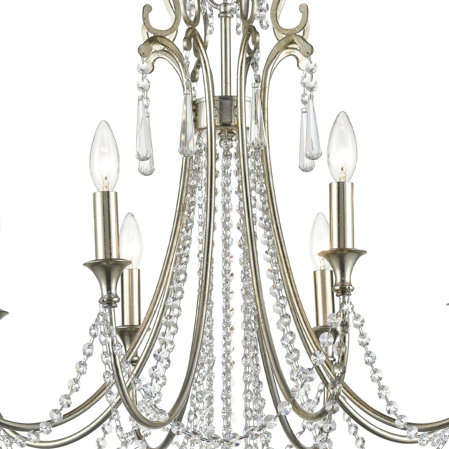 Arcadia 8 Light 26.75 inch Antique Silver Chandelier Ceiling Light