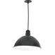 RLM Shade 1 Light 16 inch Black and White Pendant Ceiling Light