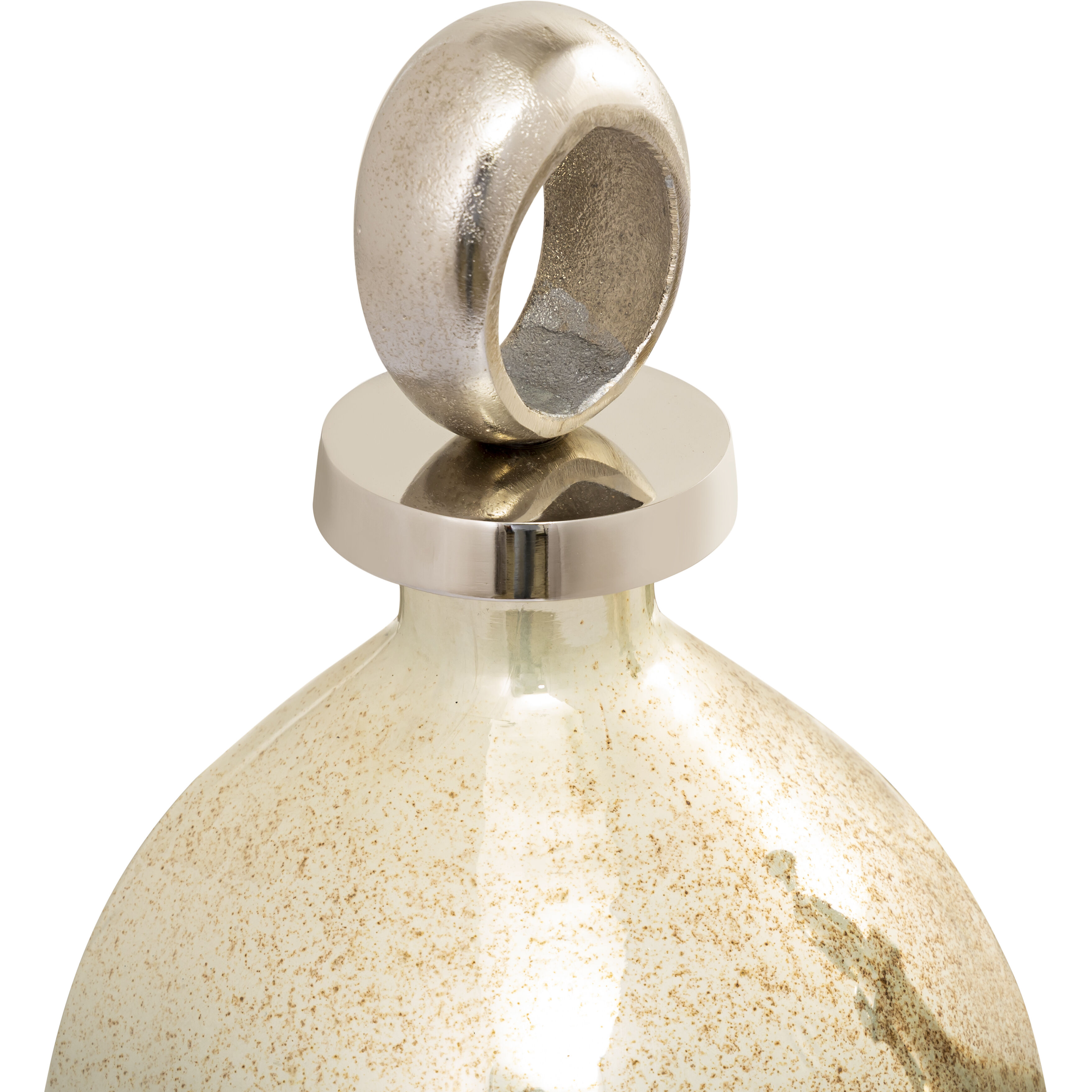 Opal Ring German Silver with Light Green and Nickel Bottle