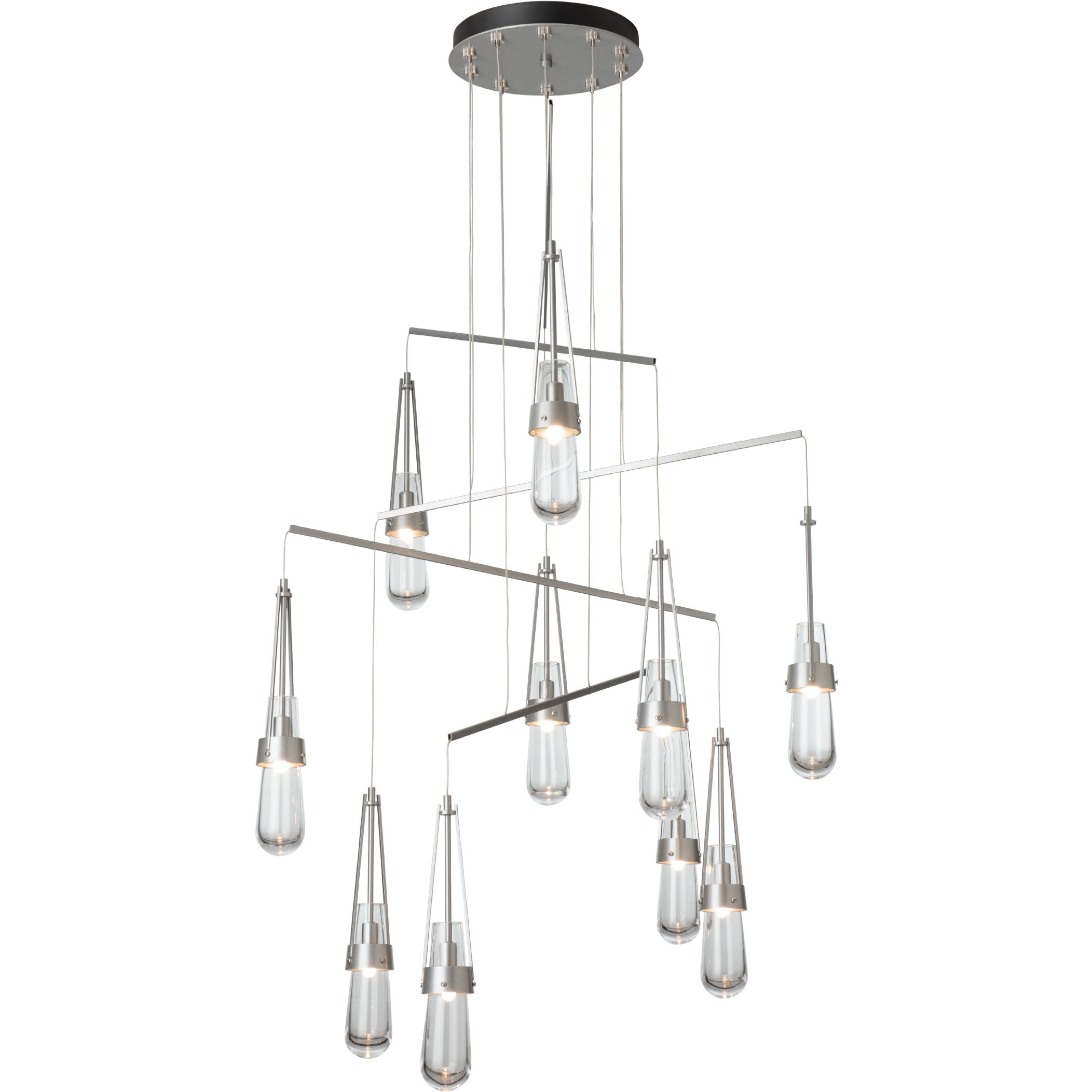 Link 10 Light 35 inch Vintage Platinum Mobile Pendant Ceiling Light
