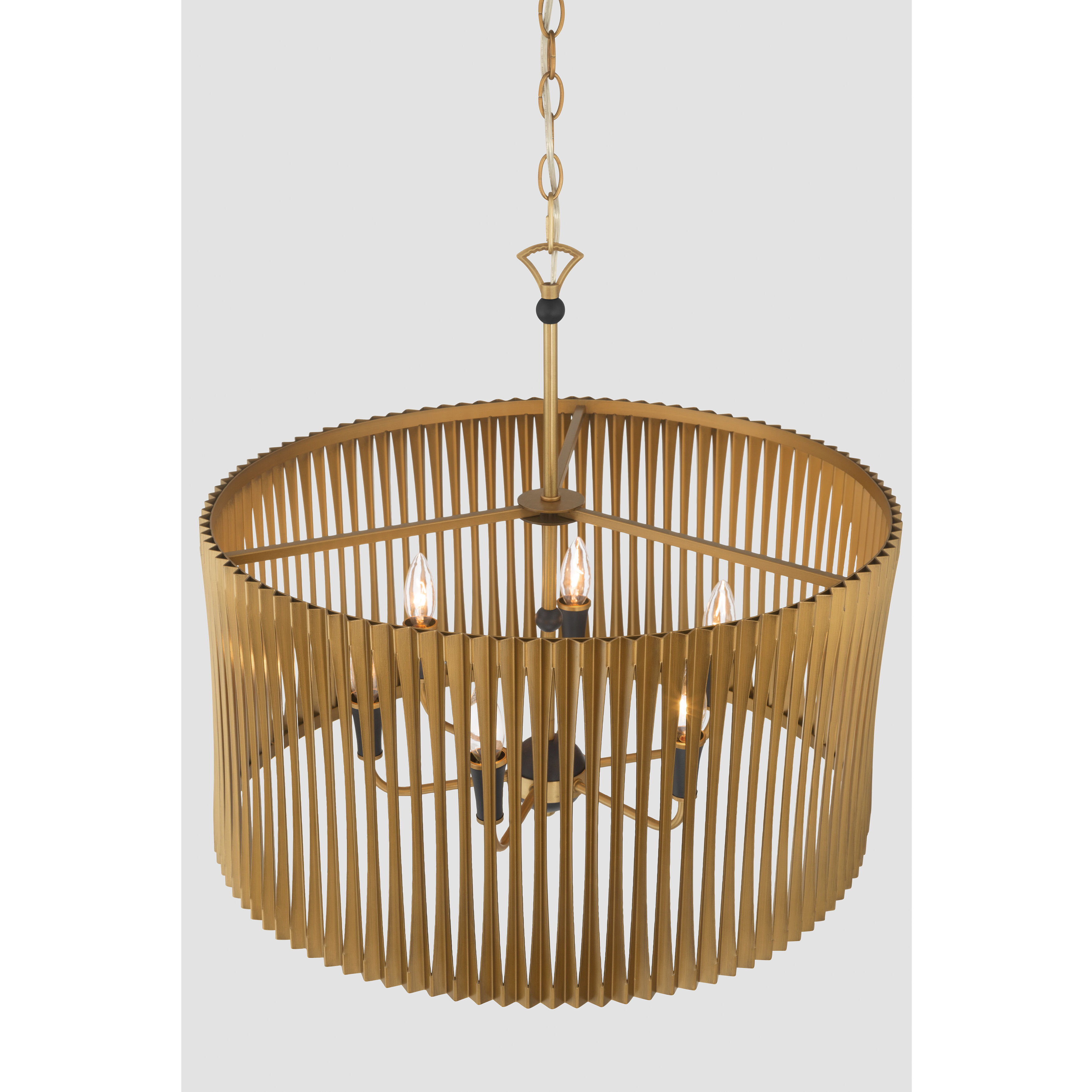Aven 6 Light 24 inch Sand Coal Black and Legacy Brass Pendant Ceiling Light
