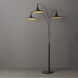 Lodi 90 inch 9 watt Matte Black and Walnut Arc Floor Lamp Portable Light