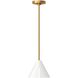 Kelly by Kelly Wearstler Cambre Pendant Ceiling Light in Matte White / Burnished Brass