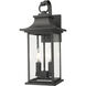 Tiberius 2 Light 18 inch Black Outdoor Wall Light in Clear Seedy Glass