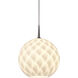 Sirena LED 7.9 inch Matte Chrome Small Pendant Ceiling Light in White Glass
