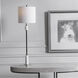 Sussex 35 inch 100.00 watt Plated Polished Nickel and White Marble Buffet Lamp Portable Light