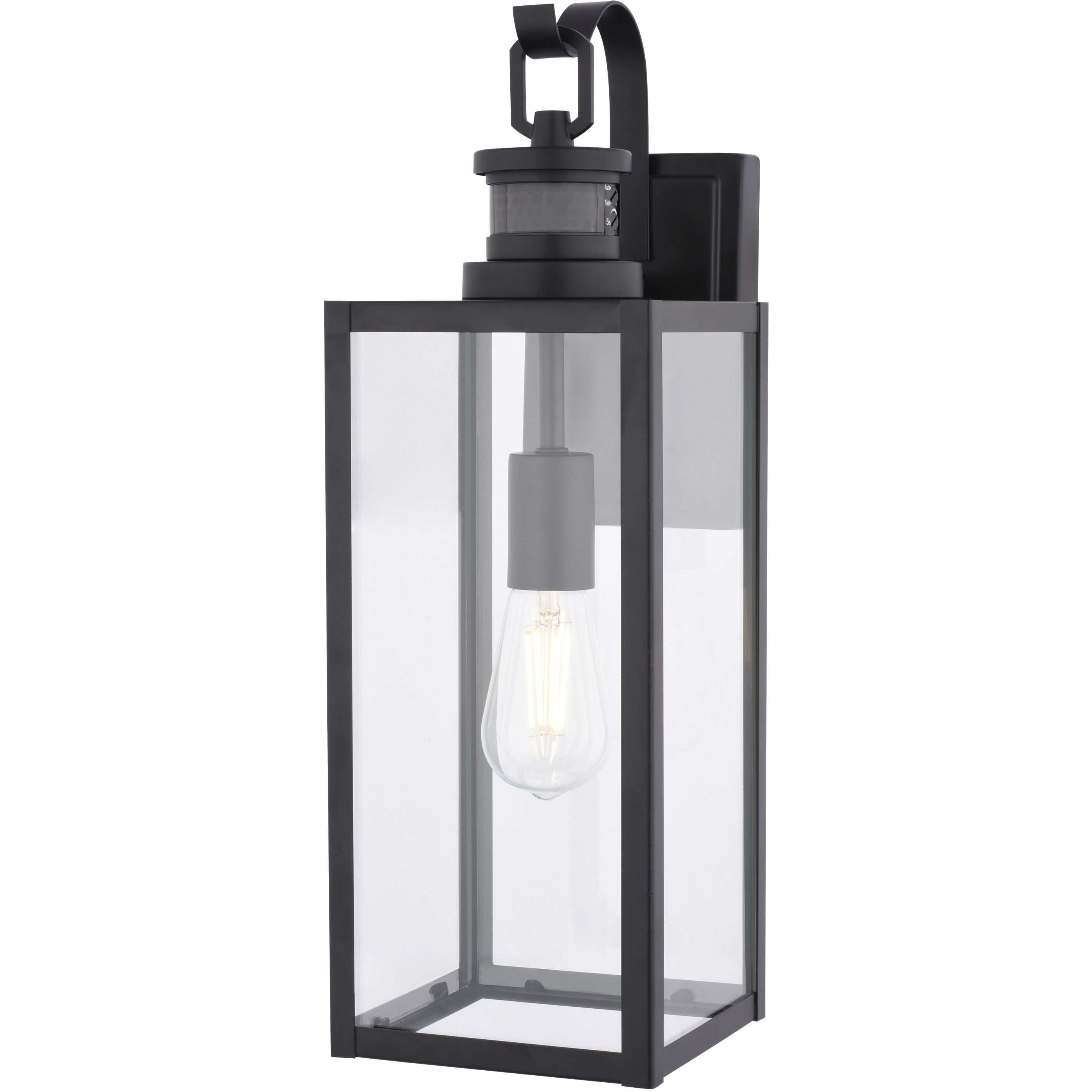 Clinton 1 Light 18.25 inch Matte Black Outdoor Motion Sensor Wall Light