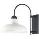 Industrial 1 Light 15.75 inch White and Black Outdoor Wall Mount
