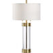 Frederick Cooper 33 inch 60.00 watt Clear/Antique Brass Table Lamp Portable Light