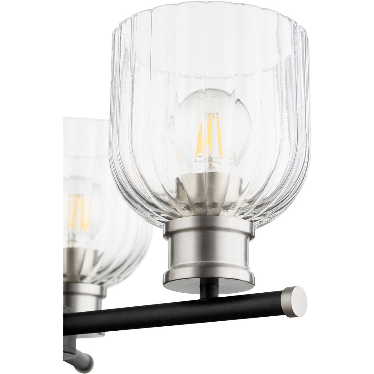 Monarch 3 Light 19 inch Noir and Satin Nickel Chandelier Ceiling Light