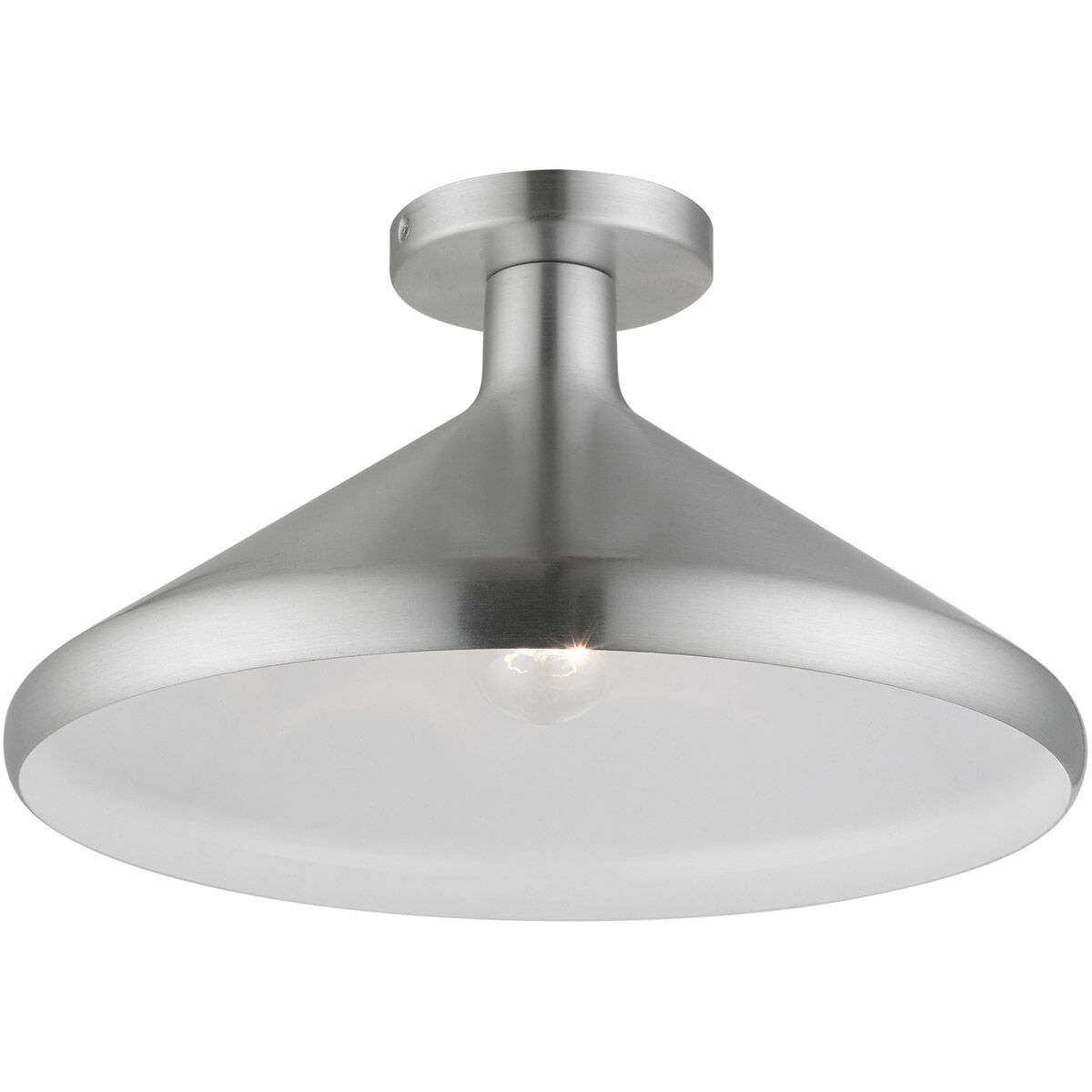 Geneva 1 Light 15 inch Brushed Aluminum Semi-Flush Mount Ceiling Light