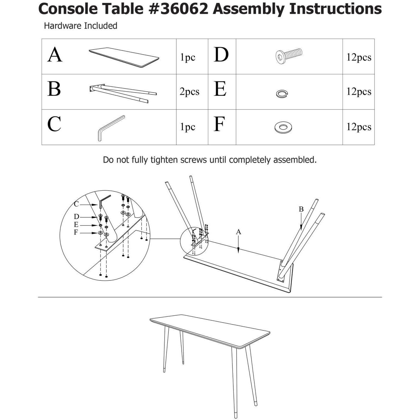 Soho 47 inch Dark Ash/Brass Console Table