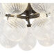 Alora Mood Faye 3 Light 17.75 inch Matte Black Semi-Flush Mount Ceiling Light in Clear Ribbed Glass