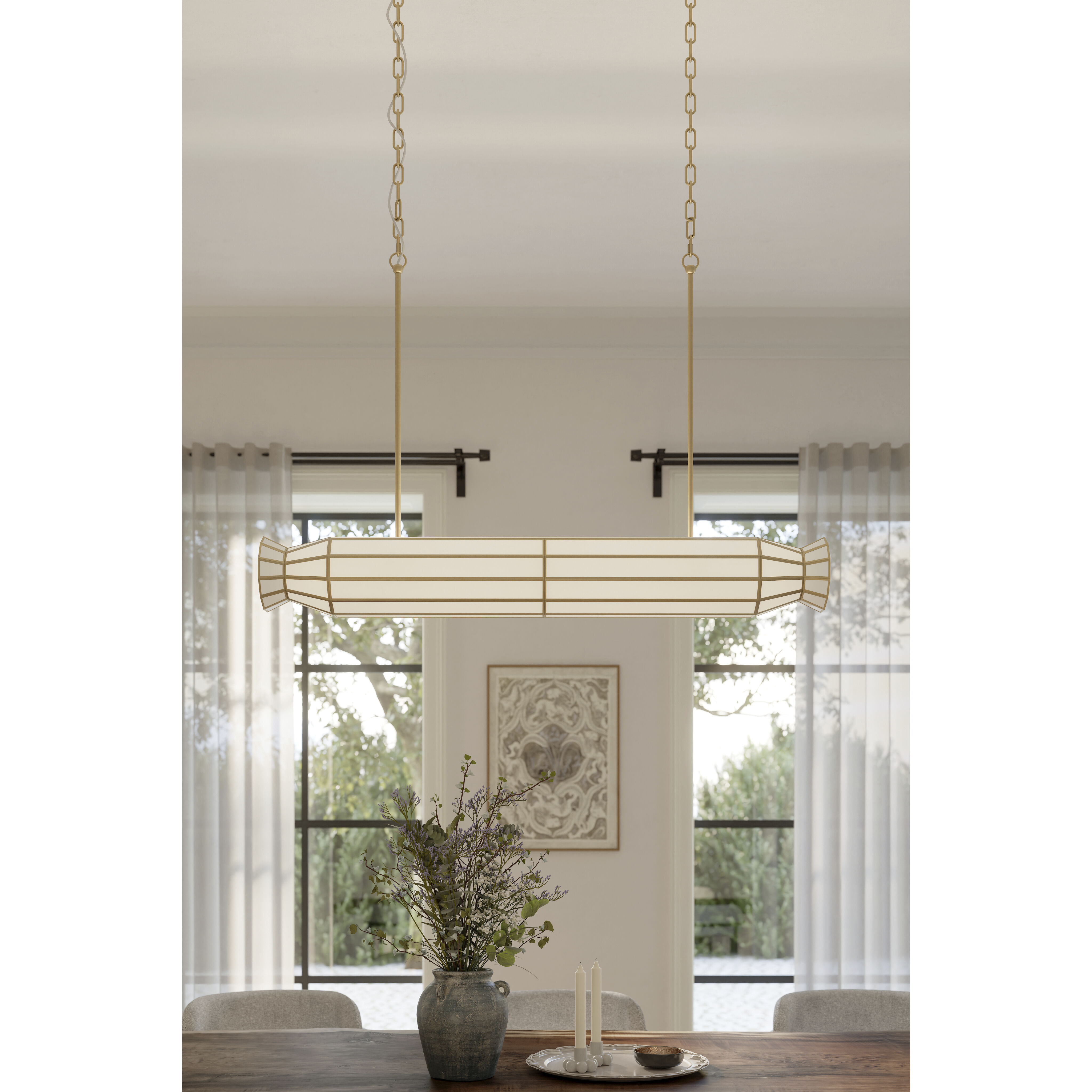 Jaxen 6 Light 48 inch Legacy Brass Linear Chandelier Ceiling Light