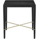 Verona 24 X 22 inch Black Lacquered Linen and Champagne End Table