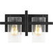 Mitte 2 Light 15 inch Midnight Black Wall Bath Fixture Wall Light
