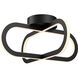 Atom 1 Light 16.06 inch Black Flushmount Ceiling Light, Double Vertical Ring