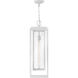 Estate Series Republic 1 Light 9 inch Textured White Outdoor Hanging Lantern, Coastal Elements