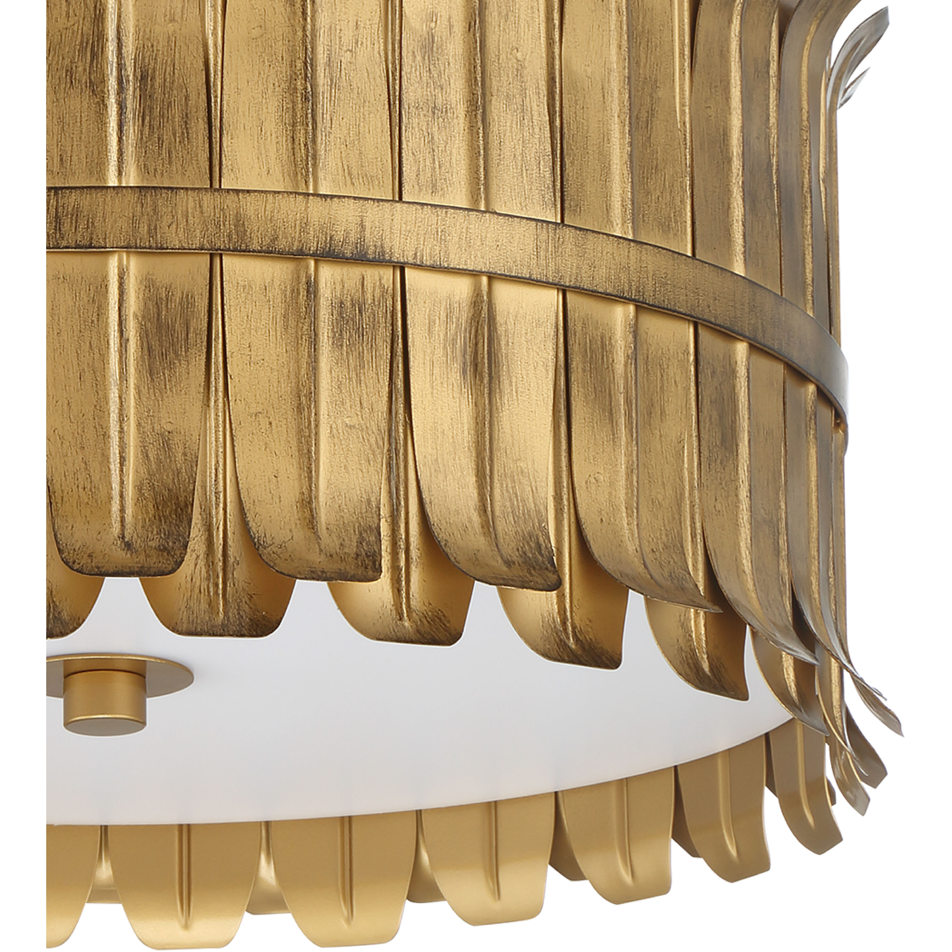 Valdaz 3 Light 15 inch Brushed Luxe Gold Flush Mount Ceiling Light, Large