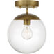Auresa 1 Light 8.25 inch Soft Brass Mini Pendant Ceiling Light