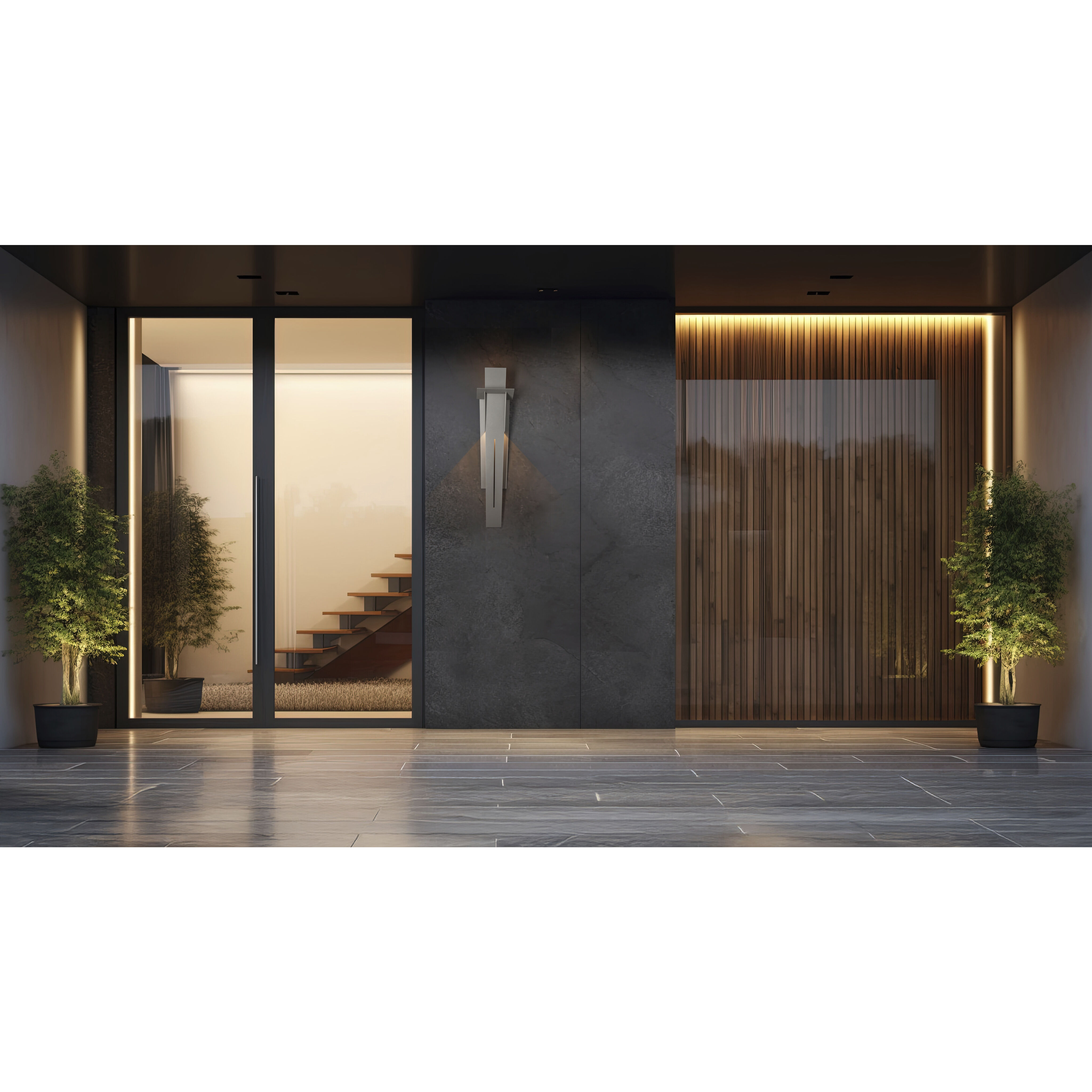 Linea 2 Light 31.3 inch Coastal Burnished Steel Outdoor Wall Sconce