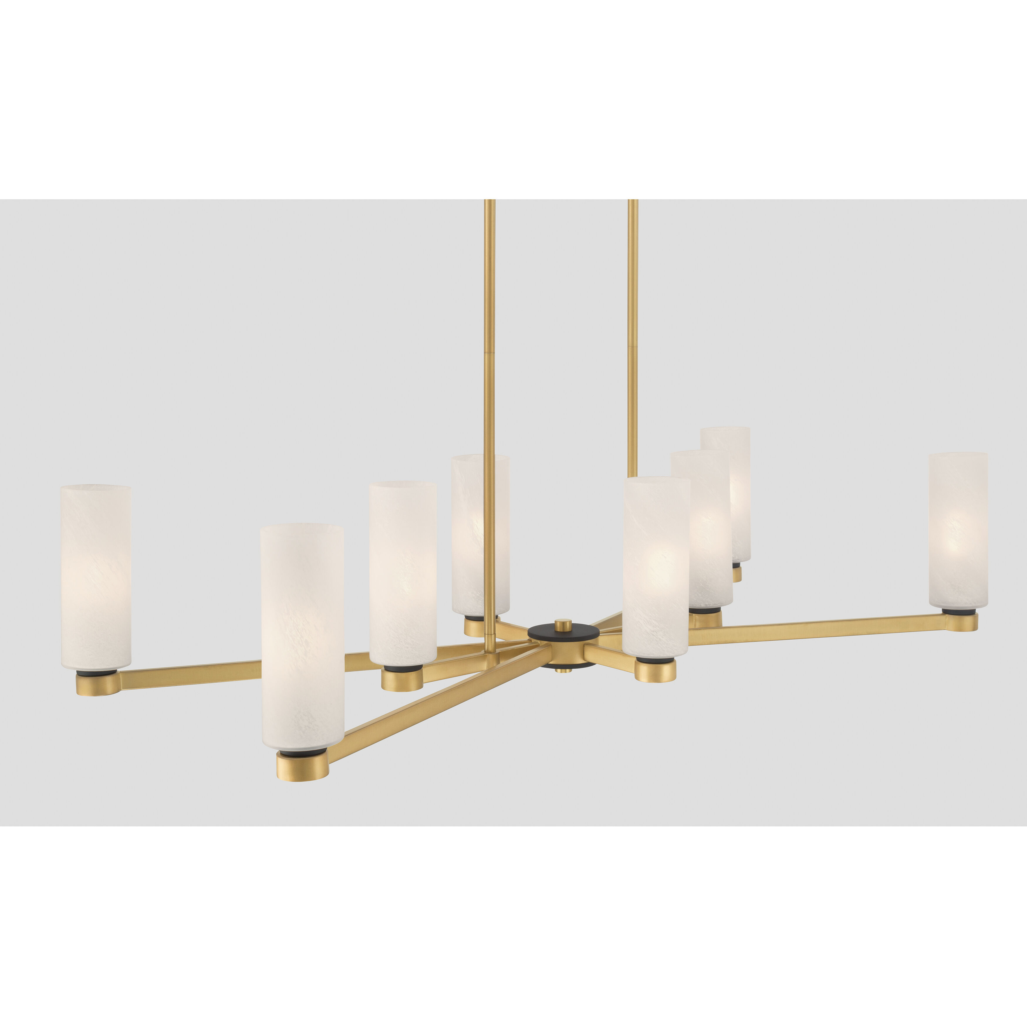 Wexmere 8 Light 40.25 inch Legacy Brass and Dark Matte Black Linear Chandelier Ceiling Light