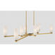 Wexmere 8 Light 40.25 inch Legacy Brass and Dark Matte Black Linear Chandelier Ceiling Light